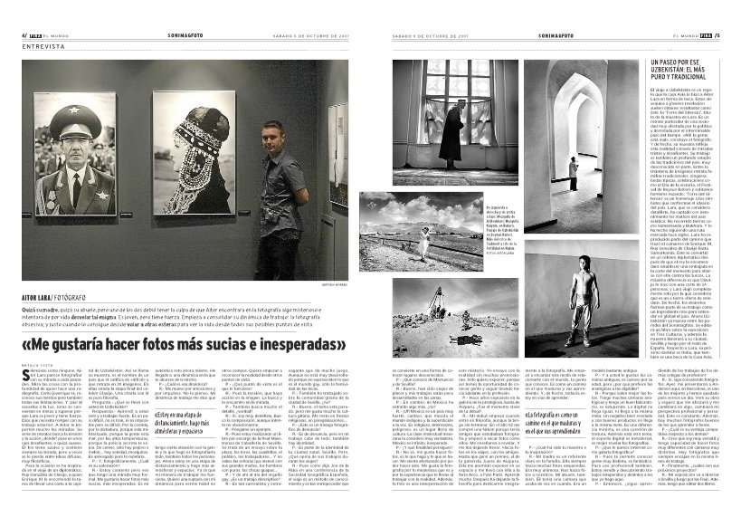 Aitor Lara: «Fotos más sucias e inesperadas» — El Mundo · Entrevista · 2007