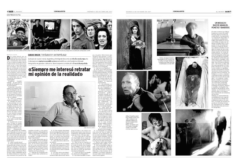 Carlos Bosch: «Retratar mi opinión de la realidad» — El Mundo · Entrevista · 2007