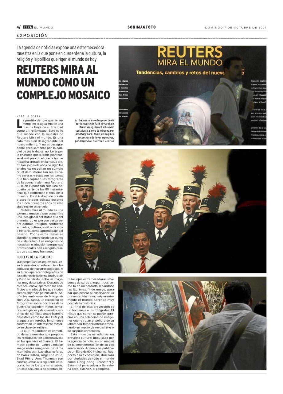 Reuters mira al mundo como un complejo mosaico — El Mundo · Sonimagfoto · 2007