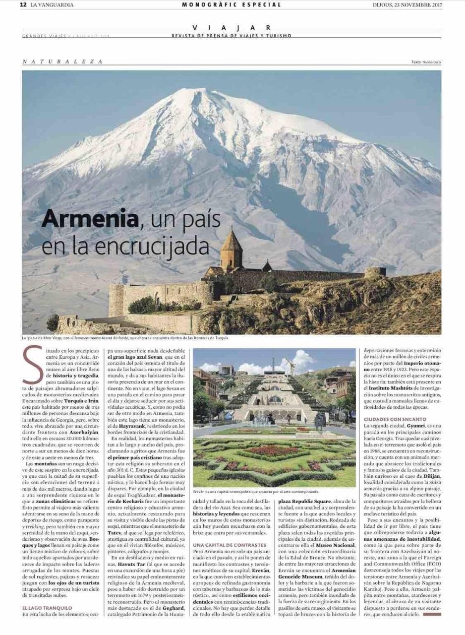 Armenia, un país en la encrucijada — La Vanguardia · Viajar · 2017
